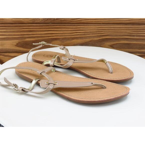 LOFT Size 7 M Women Sandal Thong Beige Synthetic - Picture 4 of 10